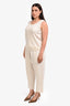 St. John Cream Wool Sleeveless Top + Drawstring Pants Set Size XL