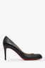 Christian Louboutin Black Leather Round Toe Heels Size 42