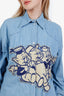 Gucci 2019 Denim Crystal Logo 'Year of the Pig' Long Sleeve Shirt Size M