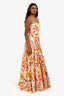 Yvon White/Orange Floral Sleeveless Gown Size XS