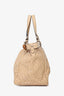 Gucci Light Beige Ostrich Bamboo Buckle Tote Bag