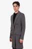 Ralph Lauren Purple Label Grey Wool Cashmere Double Breasted Coat Size M Mens