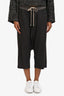 Rick Owens Grey Drop Crotch Capri Pants Size S