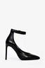 Saint Laurent Black Leather Ankle Strap Pumps Size 37