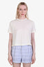 Theory White Wool Short Sleeve Boxy T-Shirt Size XS