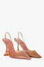Amina Muaddi Nude PVC 'Holli Slingback' Heels Size 38.5