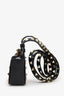 Valentino Black Leather Rockstud Flip Lock Phone Holder