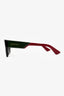 Gucci Black/Green/Red Acrylic Rectangular Logo Sunglasses