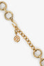 Givenchy Gold Tone Blue Iridescent Pendant Chunky Necklace