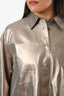Veste en daim de chèvre métallisé argenté Lafayette 148, taille L
