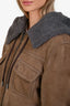 Dolce & Gabbana Brown Leather Shearling Hooded Jacket Size 48