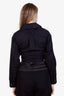 Alexander Wang Black Cropped Crystal Bow Long Sleeve Button-Up Blouse Size XS