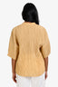 Vince Gold Silk Short Sleeve Blouse Size M