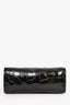 By Far Black Croc Embossed Leather Mini Top Handle