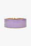 Gucci Purple Enamel Gold Tone Interlocking GG Cuff Bracelet