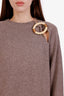Celine 2018 Phoebe Philo's Taupe Wool/Alpaca Asymmetric Neckline Cutout Sweater Size XS