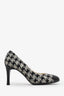 Pre-loved Chanel™ Black/White Tweed Cap Toe Heel Size 37