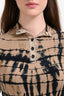 Gary Graham Brown Tie-Dye Printed Wool Long Sleeve Top Size 8