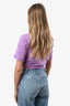 Pre-loved Chanel™ Purple Cotton CC Monogram Faux Pearl Detail Cropped Top Size S