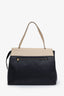 Celine Black/Cream Leather Logo Belt Bag