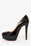 Christian Louboutin Black Patent Leather Platform Stiletto Heels Size 36