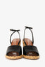 Saint Laurent Black/Brown Leather Paloma Espadrille Sandals Size 37