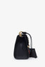 Gucci Black Leather Strawberry Embellished Shoulder Bag