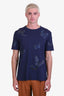 Valentino Navy Blue Cotton Butterfly Embroidered Short Sleeve T Shirt Size M Mens