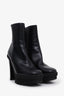 Stella McCartney Black Leather Platform Ankle Boots Size 40