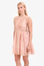 Red Valentino Light Pink Cotton Lace Detail Sleeveless Midi Dress Size 40