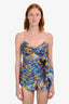 Zimmermann Purple Multicolour Linen Silk Blend Romper Size OP