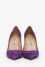 Manolo Blahnik Purple Suede Pointed Toe Heels Size 38