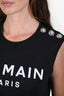 Balmain Black Cotton Logo Sleeveless Size XXS