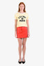 Moschino Couture Red/White Leather Skirt Size 6