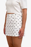 Givenchy White/Black Denim Monogram Logo Mini Skirt Size 38
