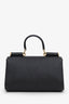 Dolce & Gabbana Black Leather Small Sicily Top Handle with Strap