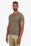 Tom Ford Green V-Neck T-Shirt Size 46 Mens