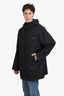 Prada 2018 Black Nylon Logo Plaque Hooded Lightweight Jacket Size L Men's