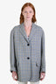 Sofie D'Hoore Grey/Yellow Check Pea Coat Size 38
