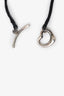 Tiffany & Co. Sterling Silver & Silk Cord Open Heart Bracelet