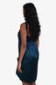 Lanvin Blue Silk Strapless Cargo Dress Size 38