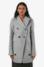 Proenza Schouler Light Grey Wool Cashmere Blend Midi Coat Size 0