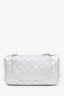 Pre-loved Chanel™ 2011 Silver Lambskin Ice Cube On the Rocks Jumbo Single Flap Bag