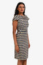 Erdem Navy/Multicolour Houndstooth Midi Dress Size 2