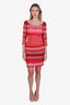 Alaïa Pink and Red Cut Out Top and Skirt Set Size S