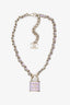 Pre-loved Chanel™ Purple/Light Gold CC Lock Pendant Necklace