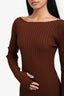 Toteme Brown Ribbed Knit Long Sleeve Maxi Dress Size S