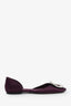 Roger Vivier Purple Satin D'Orsay Crystal Embellished Flats Size 35.5
