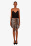 Ganni Cheetah Printed Ruffle Mini Skirt Size 40