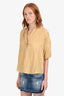 Vince Gold Silk Short Sleeve Blouse Size XS